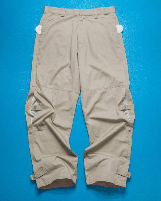 Beige Side Mesh Knee Pocket Cargo Pants (30~31)