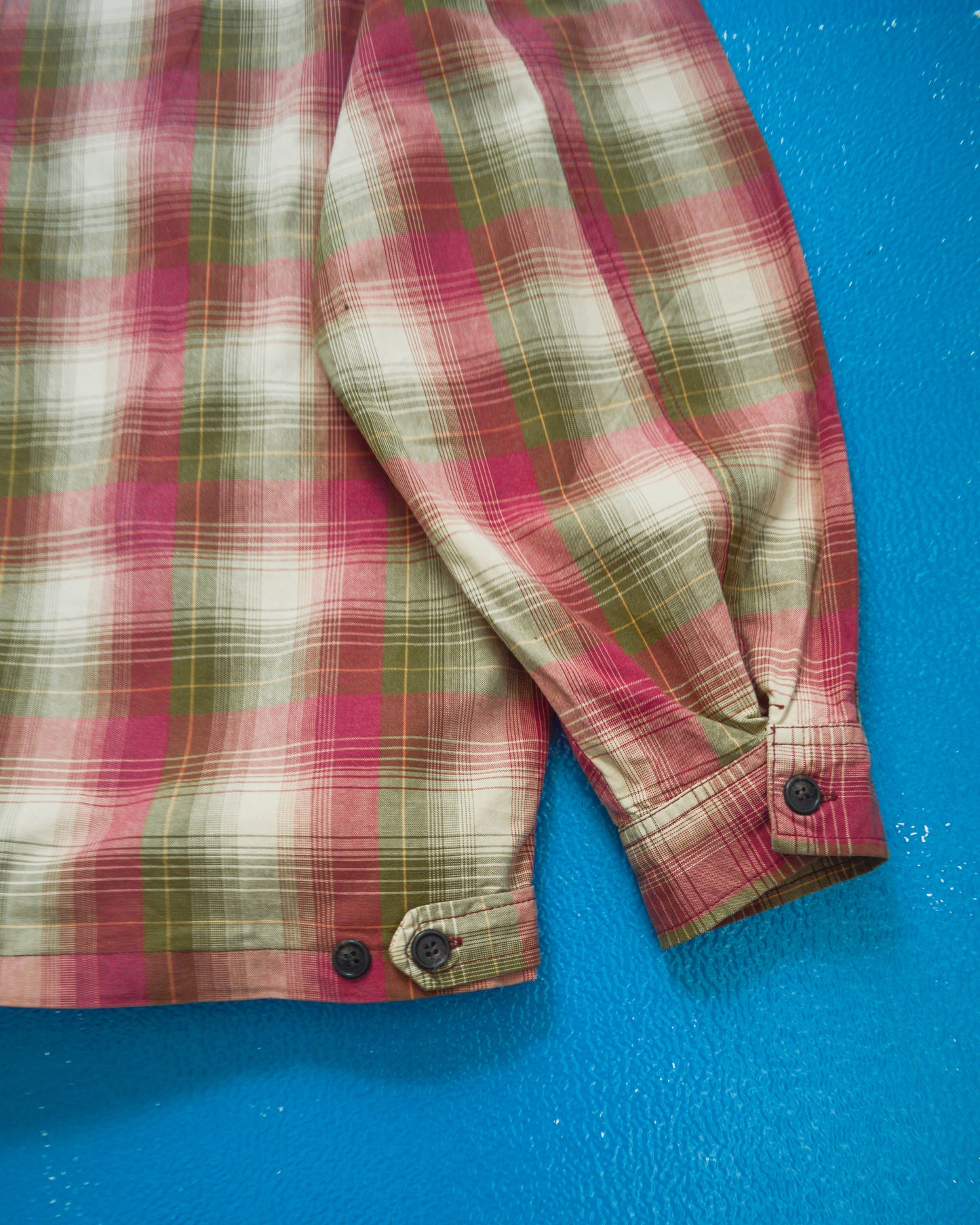 Early 90s Green  Magenta Plaid Zip Up Work Jacket (~L~)