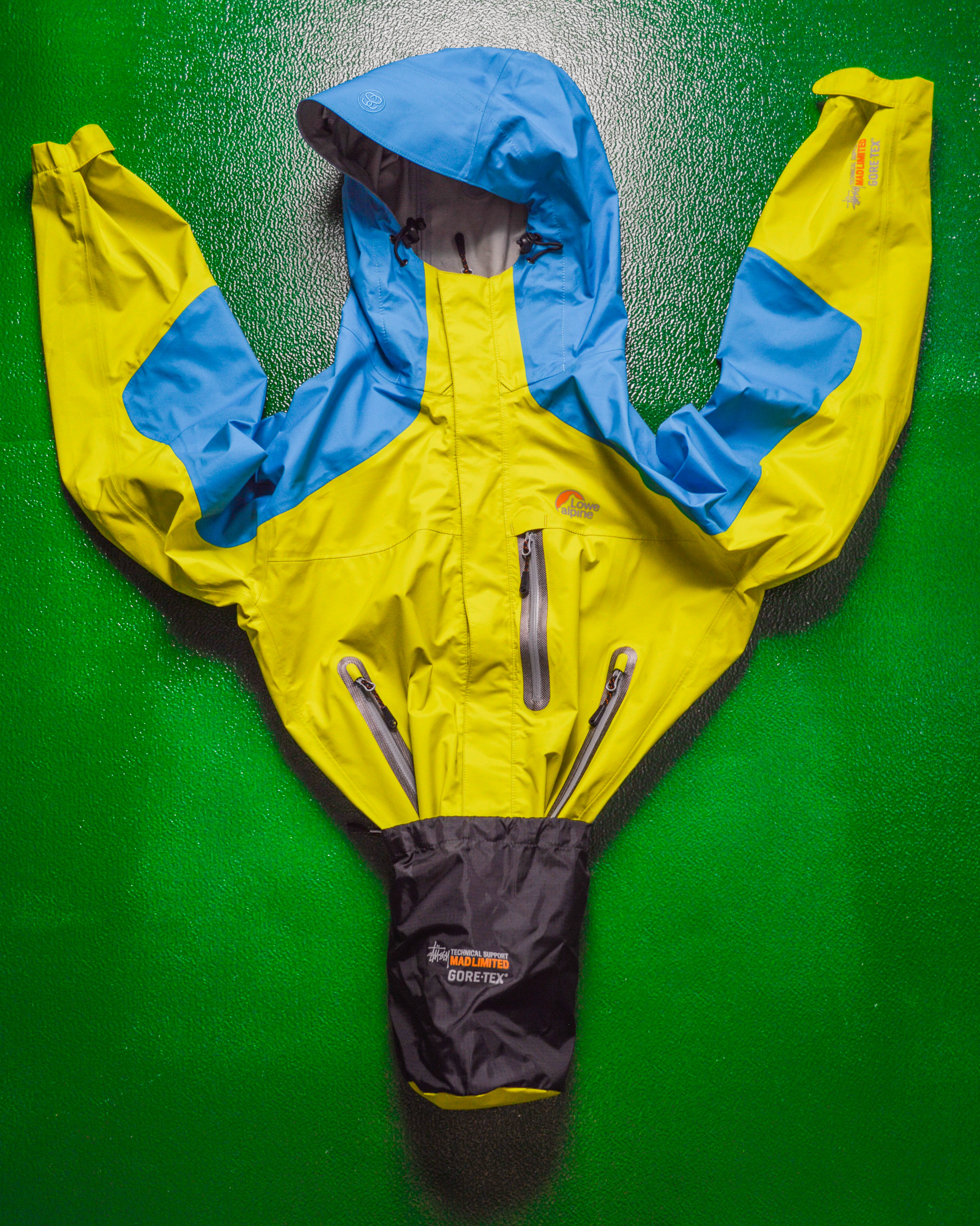 Stussy Lowe Alpine F/W 11 Blue / Yellow Packable Panelled Gore-Tex