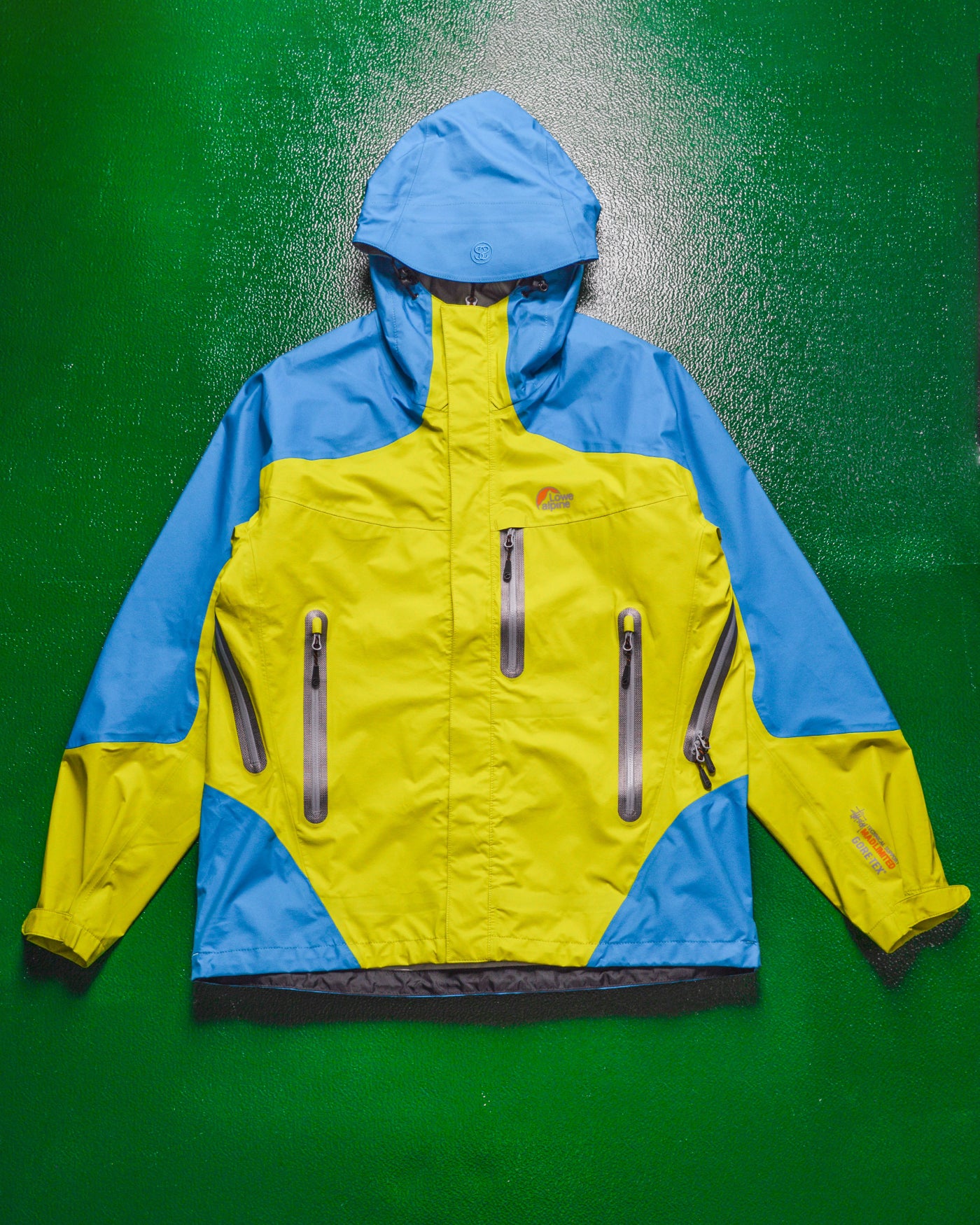 Stussy Lowe Alpine F/W 11 Blue / Yellow Packable Panelled Gore-Tex