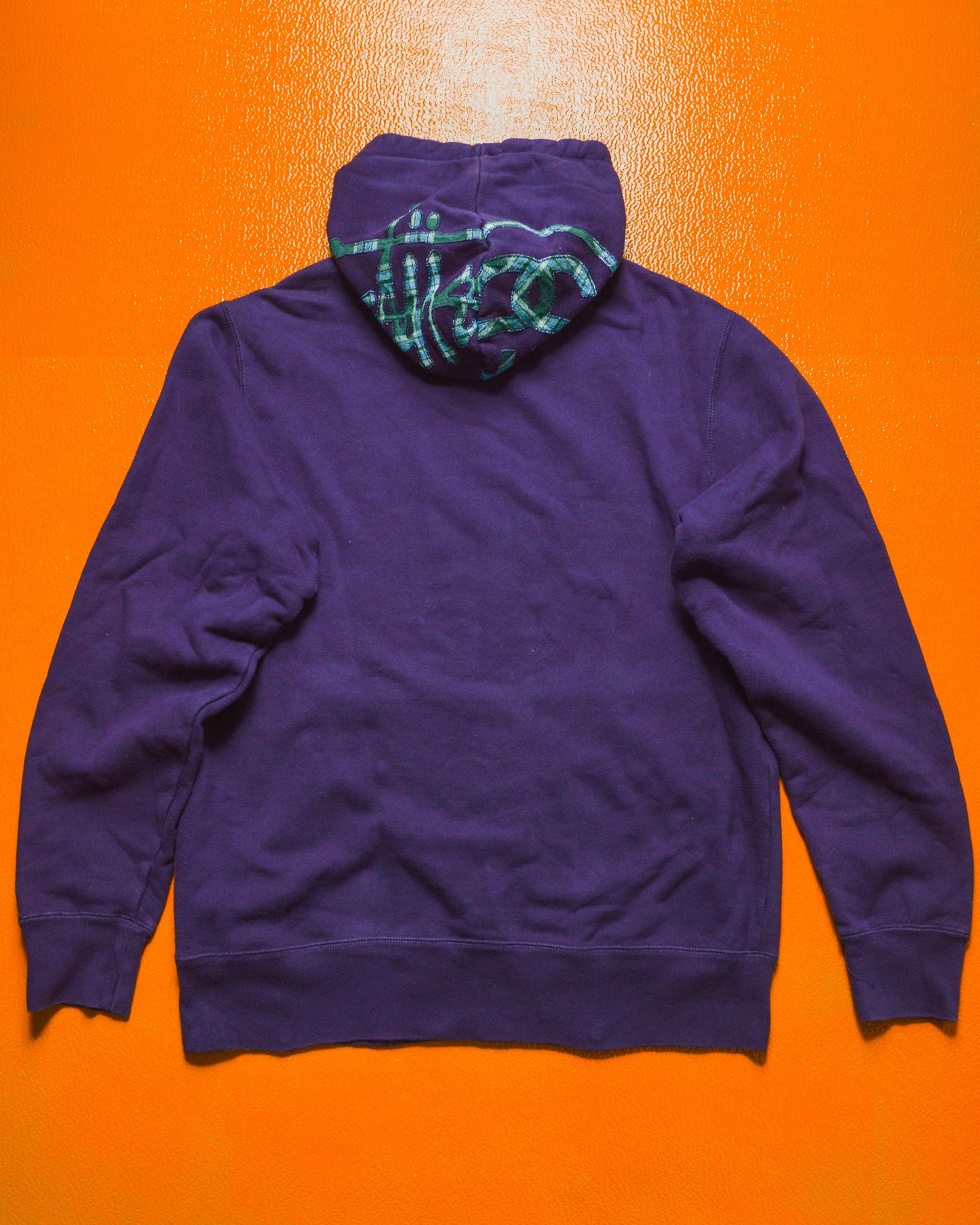 Purple Plaid / Tartan Applique Zip Up Hoody (M)