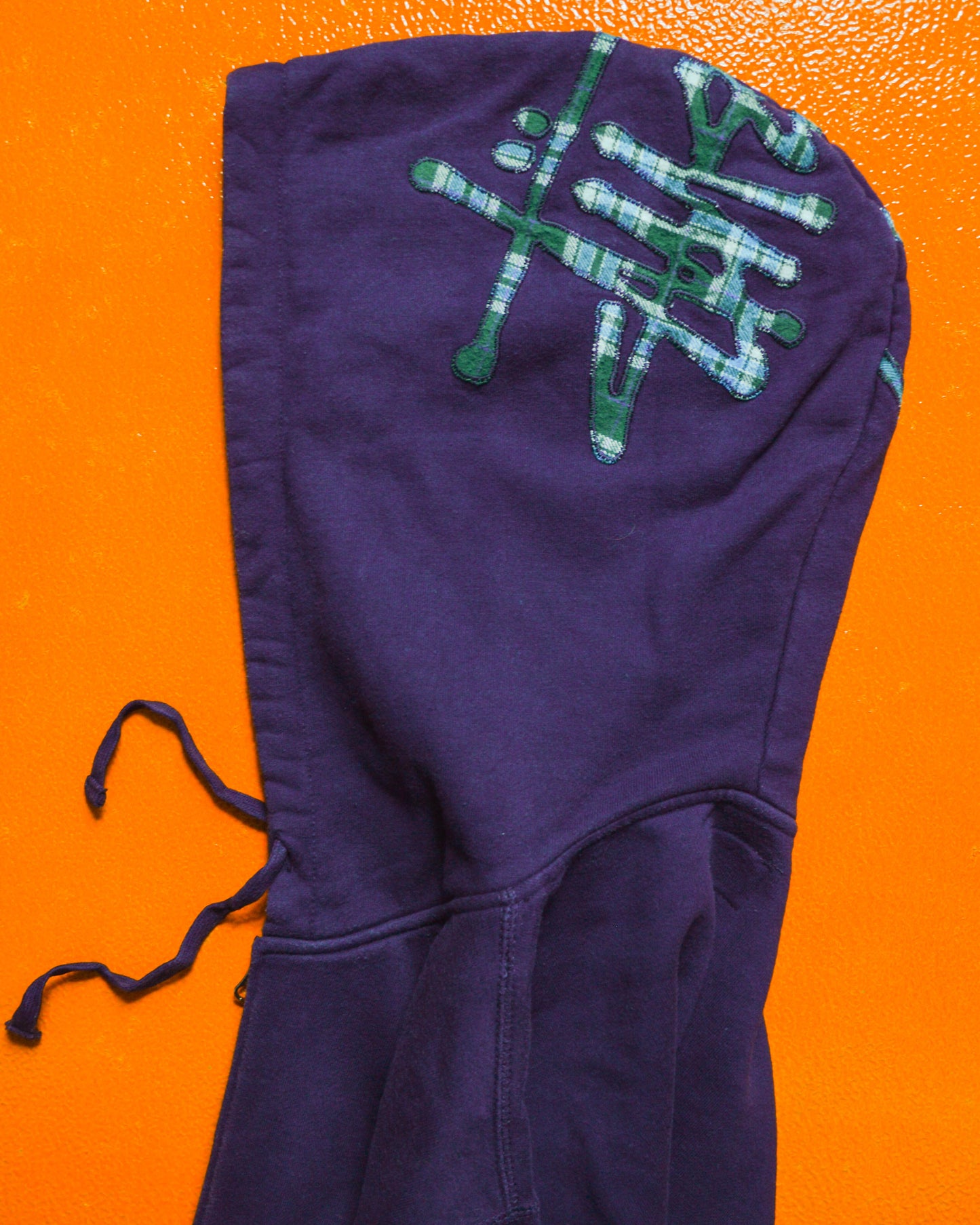 Purple Plaid / Tartan Applique Zip Up Hoody (M)