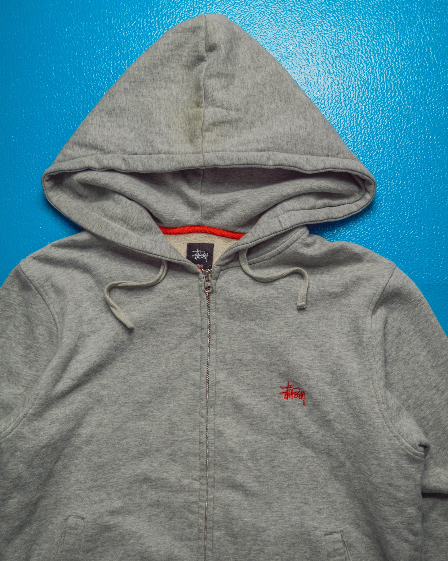 Red Contrast Accent  Zip Up Hoody (M)