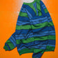 90s Blue Green Striped Jumper (L)