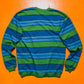 90s Blue Green Striped Jumper (L)