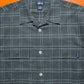 Grey Plaid Open Collar Longsleeve Shirt (M)