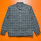 Grey Plaid Open Collar Longsleeve Shirt (M)