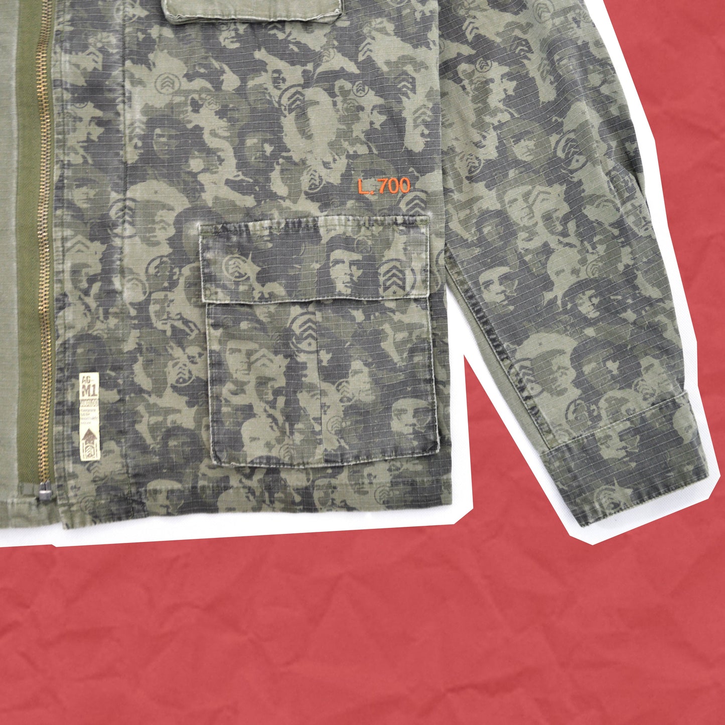 ANALOG Che Guevara Camo Asymmetrical Panelled Military Field Jacket (~M~)