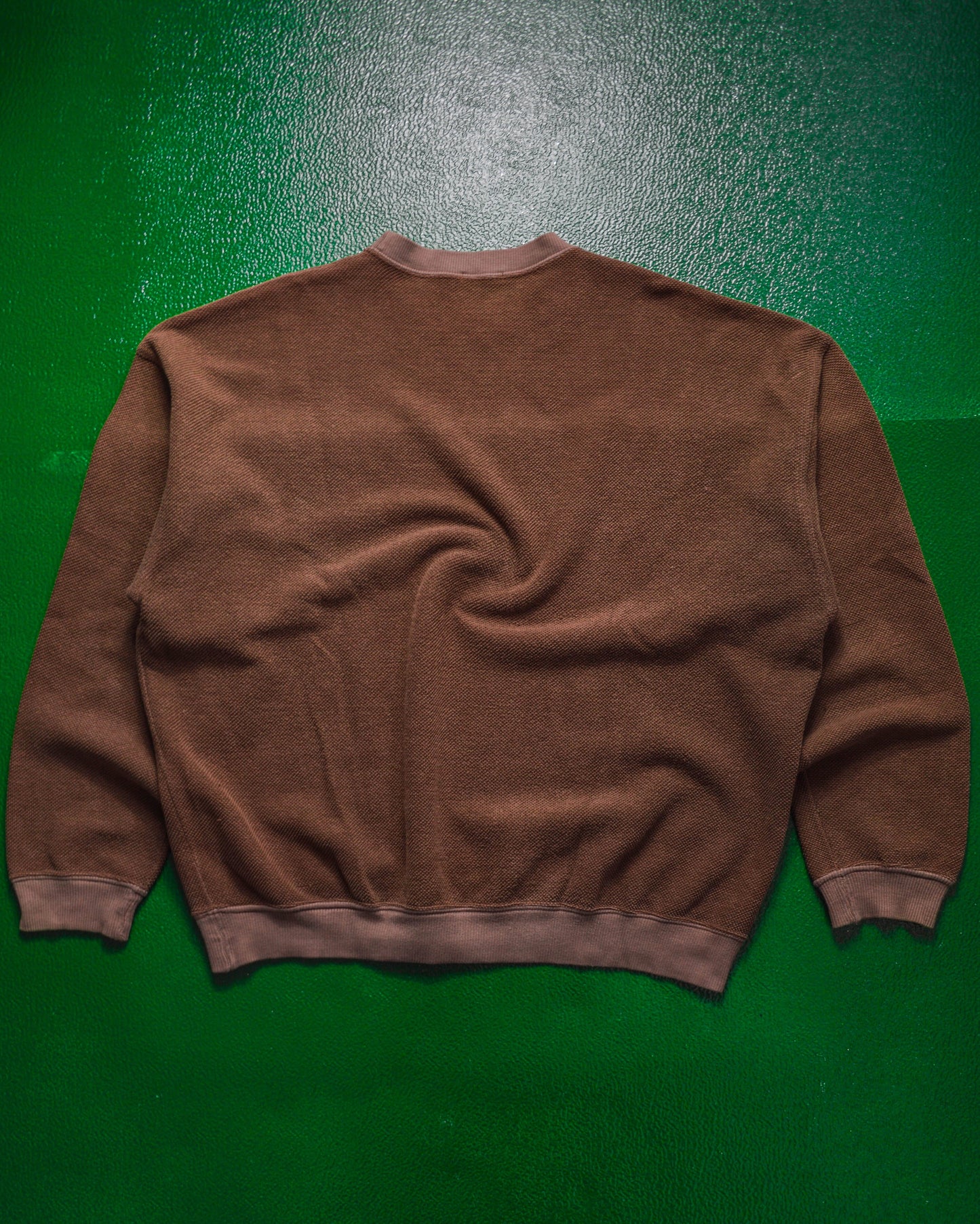 Armani 80s Cut And Sewn Waffle Knit Graphic Jumper (S~M)