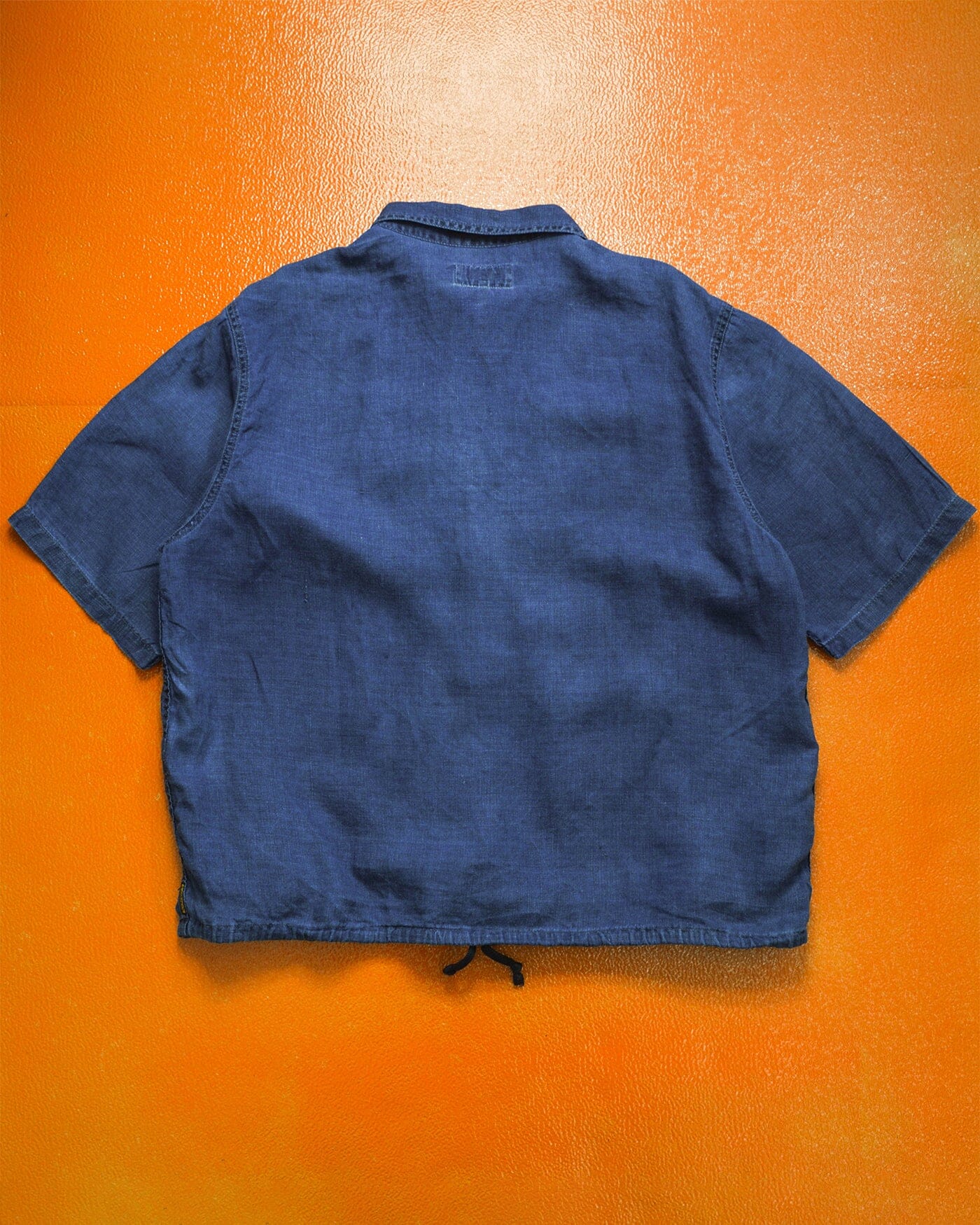 Armani Lino Flax / Linen "Low Environmental Impact" Navy Zip Up Over Shirt (L~XL)