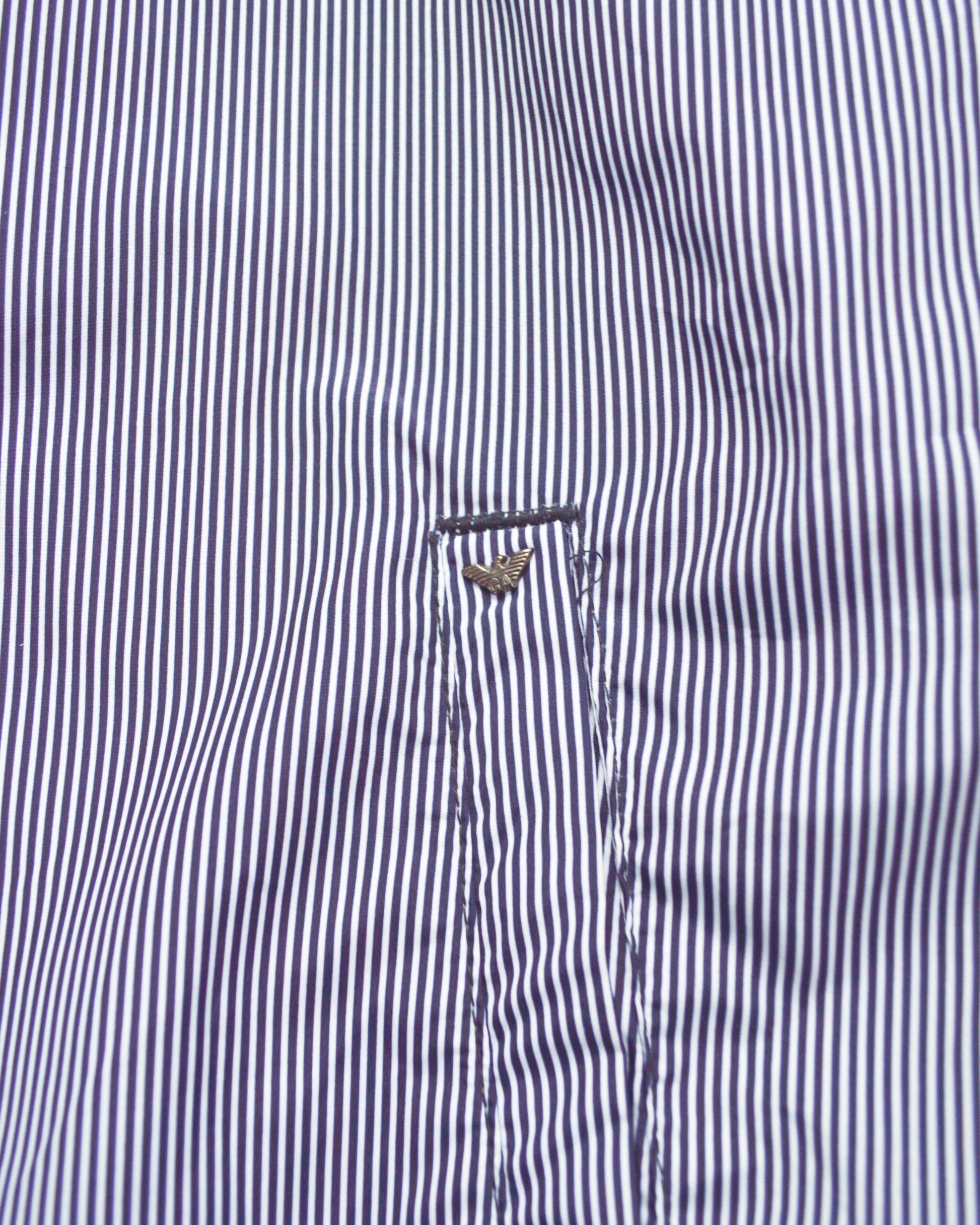 Armani Navy Pinstriped Packable Cropped Jacket (~S~)