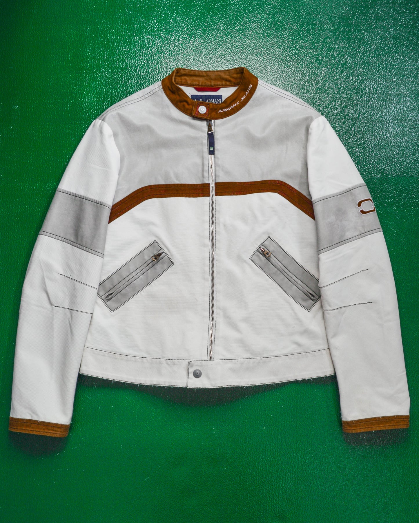 Armani Vintage Moto Racer / Biker Style Panelled Jacket (~M~)