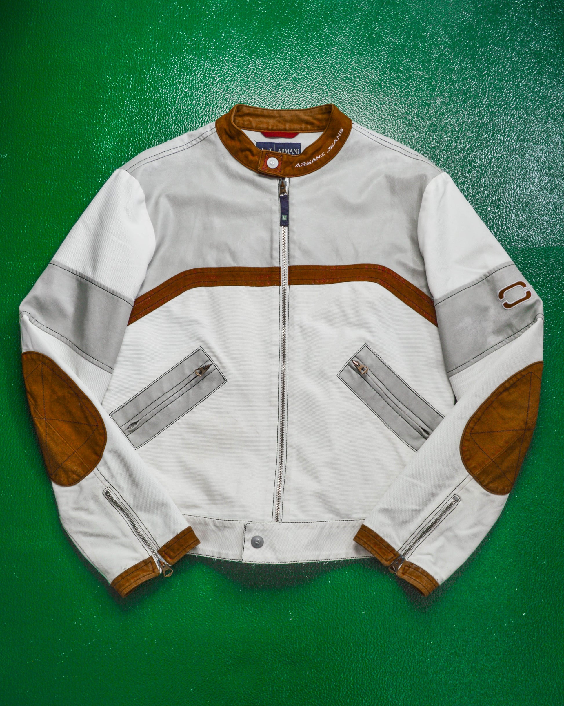 Armani Vintage Moto Racer / Biker Style Panelled Jacket (~M~)