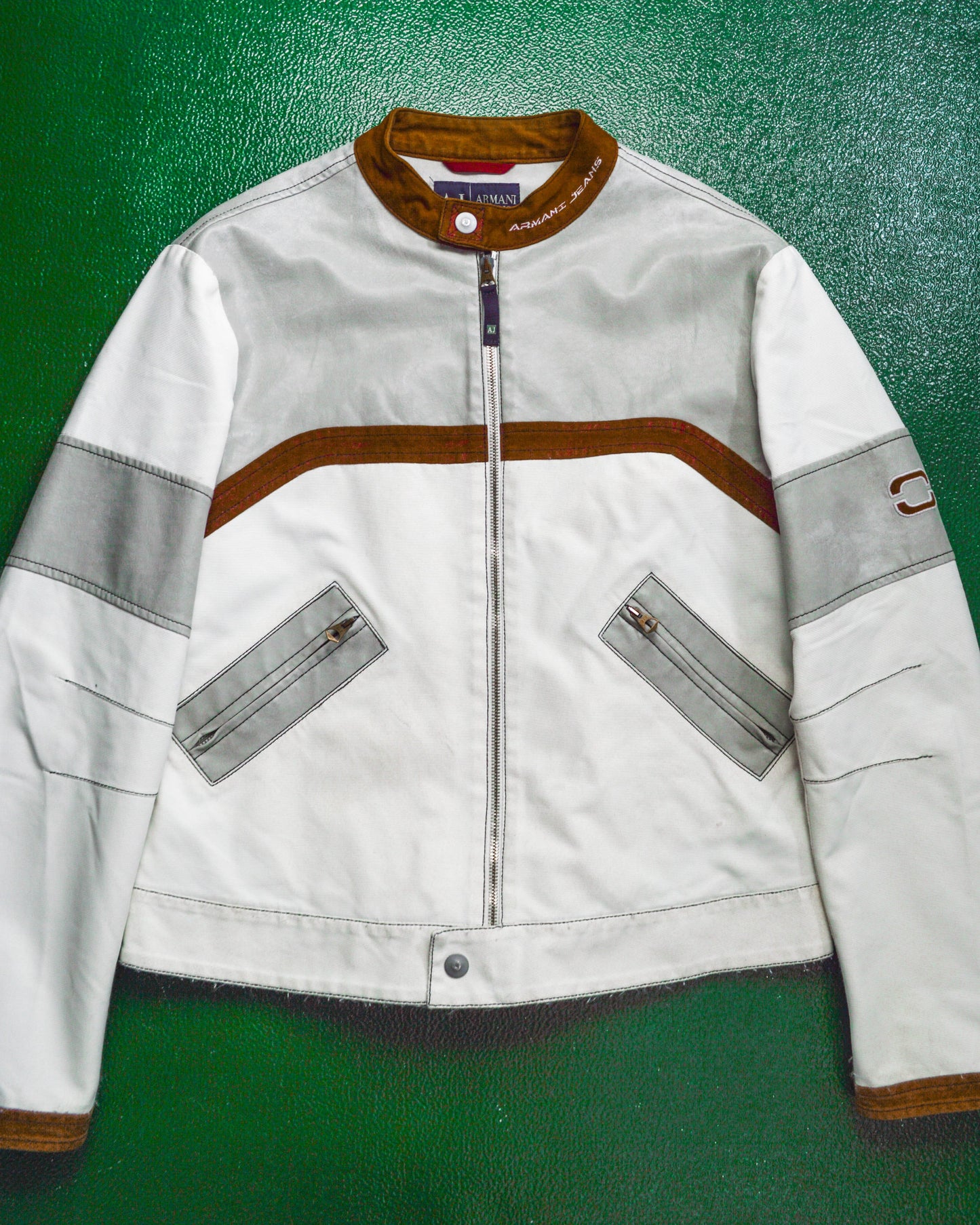 Armani Vintage Moto Racer / Biker Style Panelled Jacket (~M~)