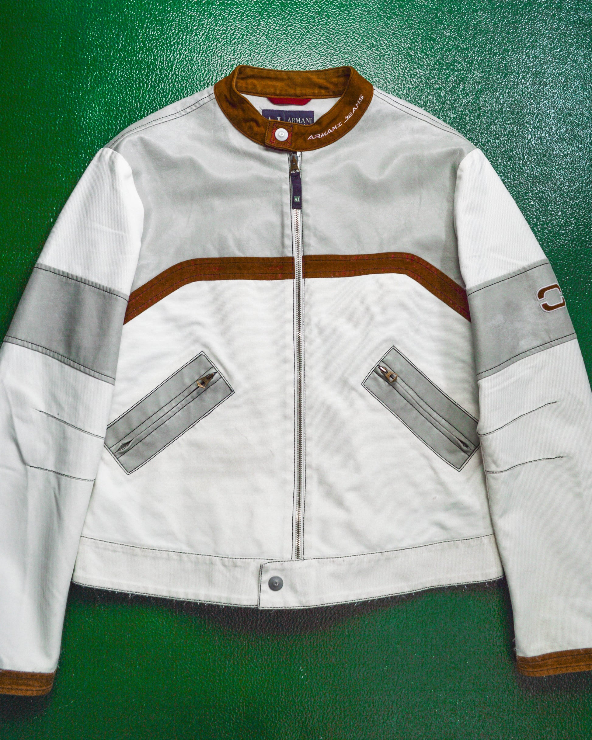 Armani Vintage Moto Racer / Biker Style Panelled Jacket (~M~)