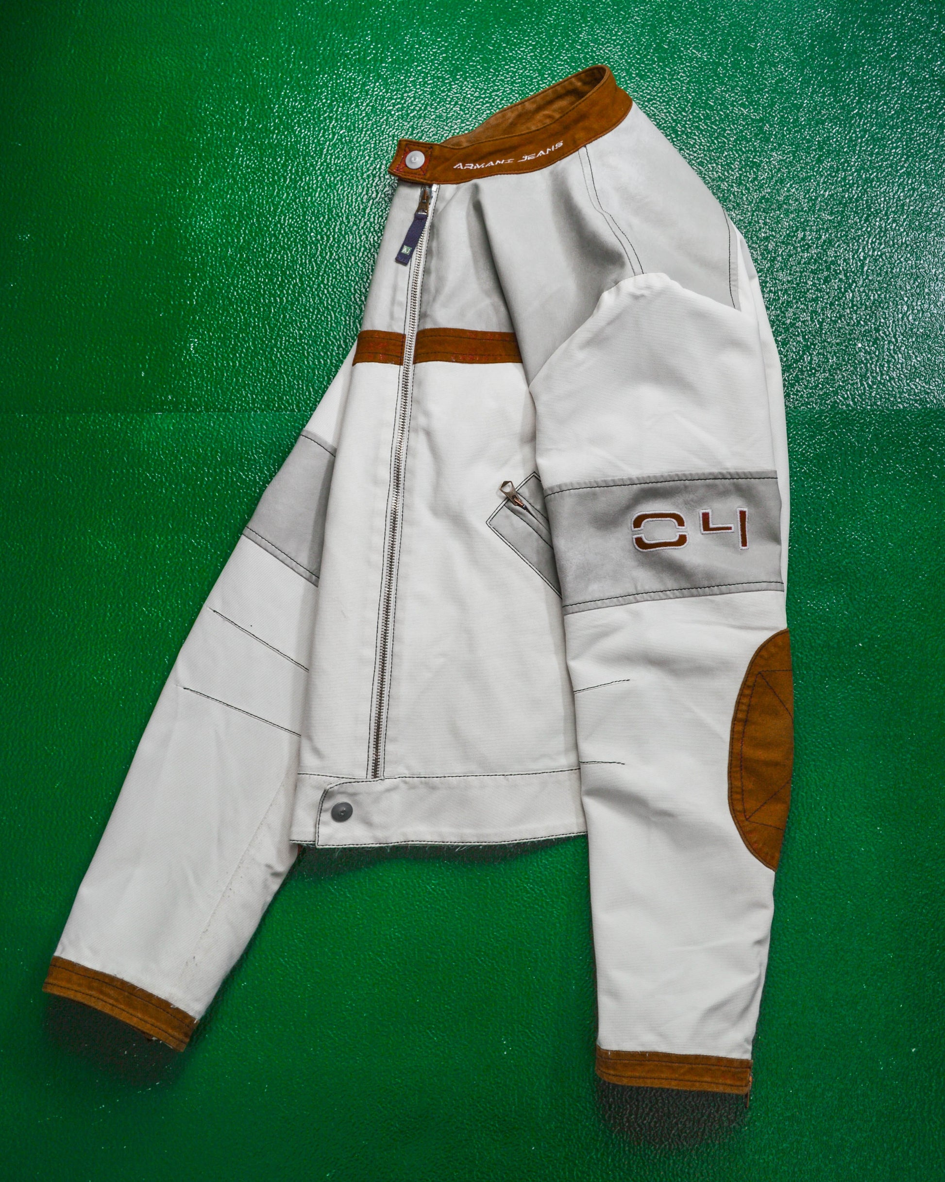 Armani Vintage Moto Racer / Biker Style Panelled Jacket (~M~)