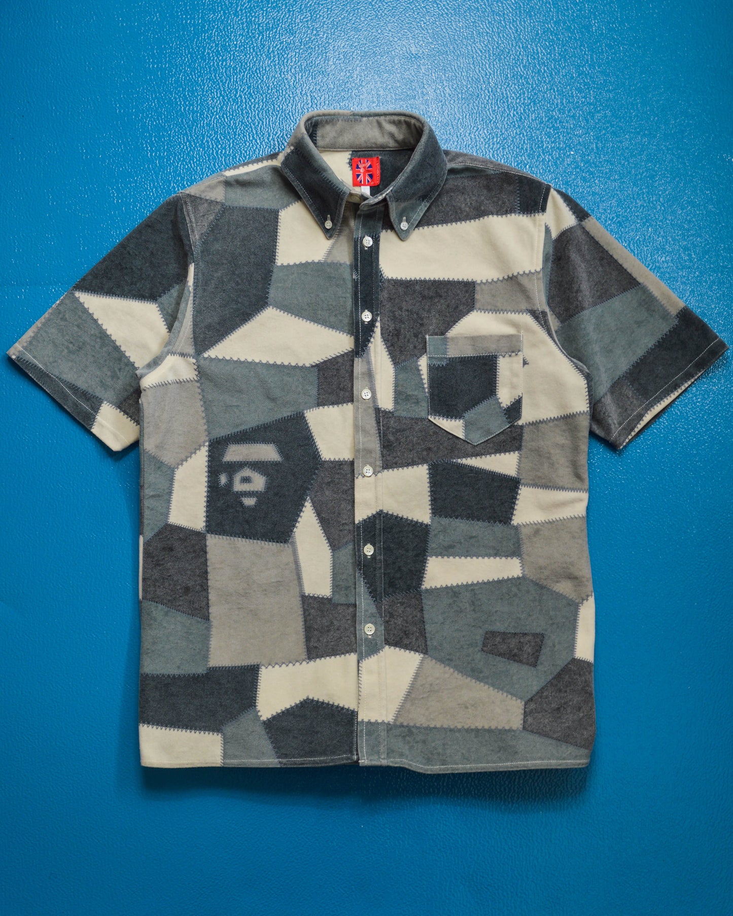 bape OG 90s Patchwork Style Felt Fabric Shirt (~M~)