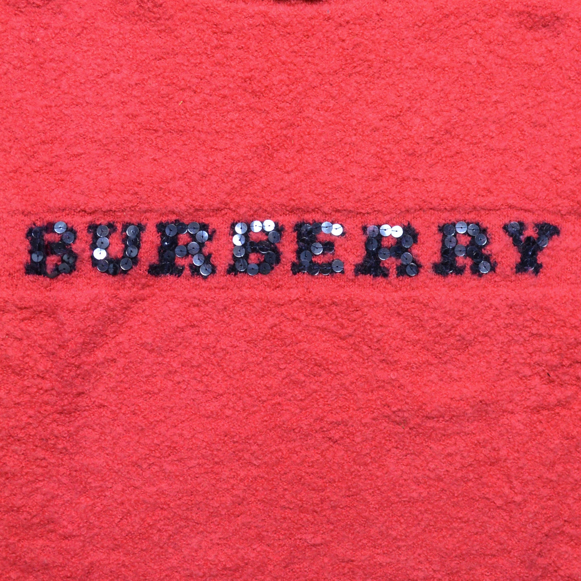 Burberry Hot Pink Sequin Spellout Logo Fleece jumper (~S~)