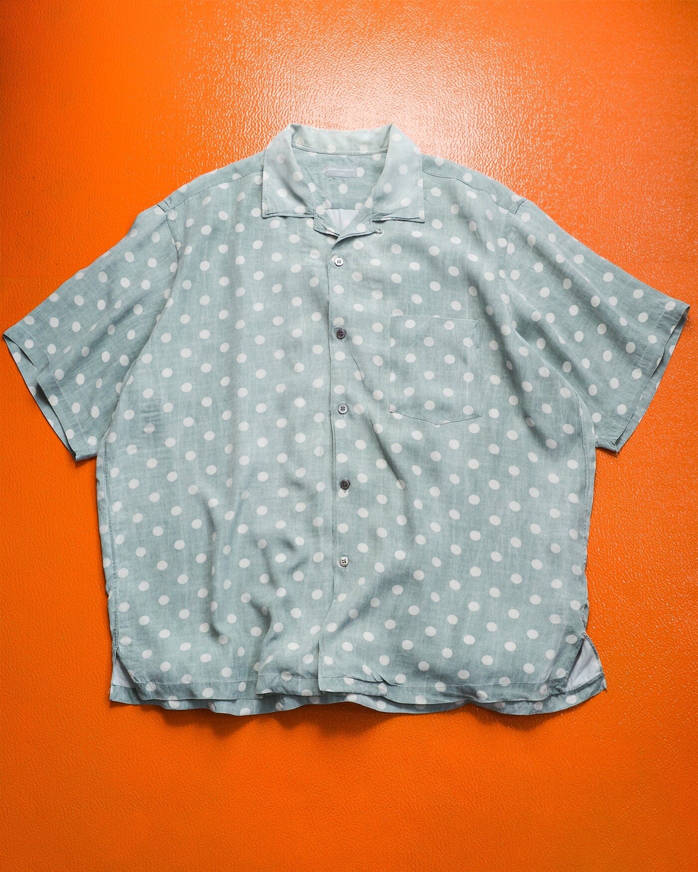 Comme Des Garçons Homme 1994 Minty Marbled Grey Rayon Polka Shirt (L~XL)