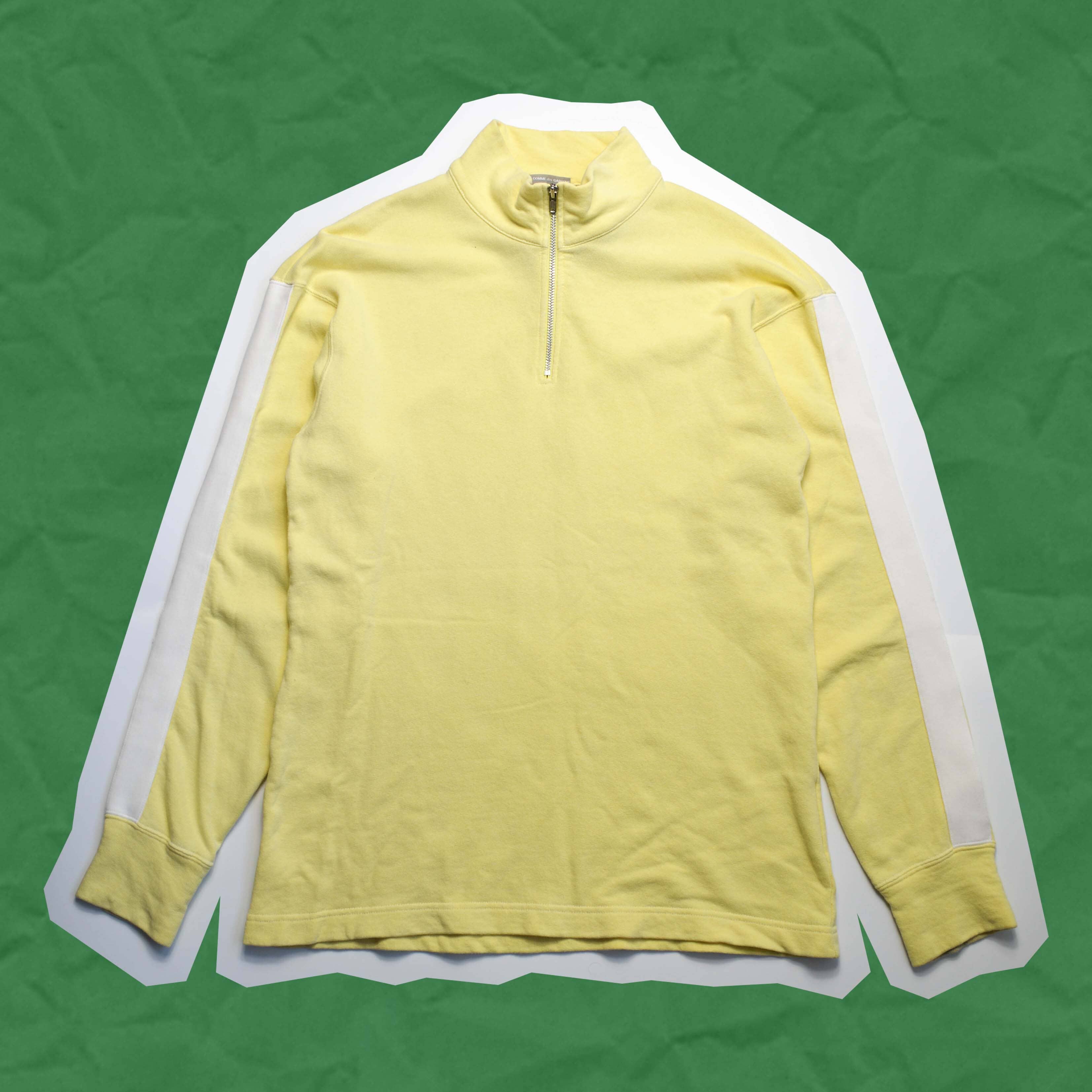 Comme des Garcons CdG Homme 2001 Baby Yellow Quarter Zip Jumper M shop.allenreji