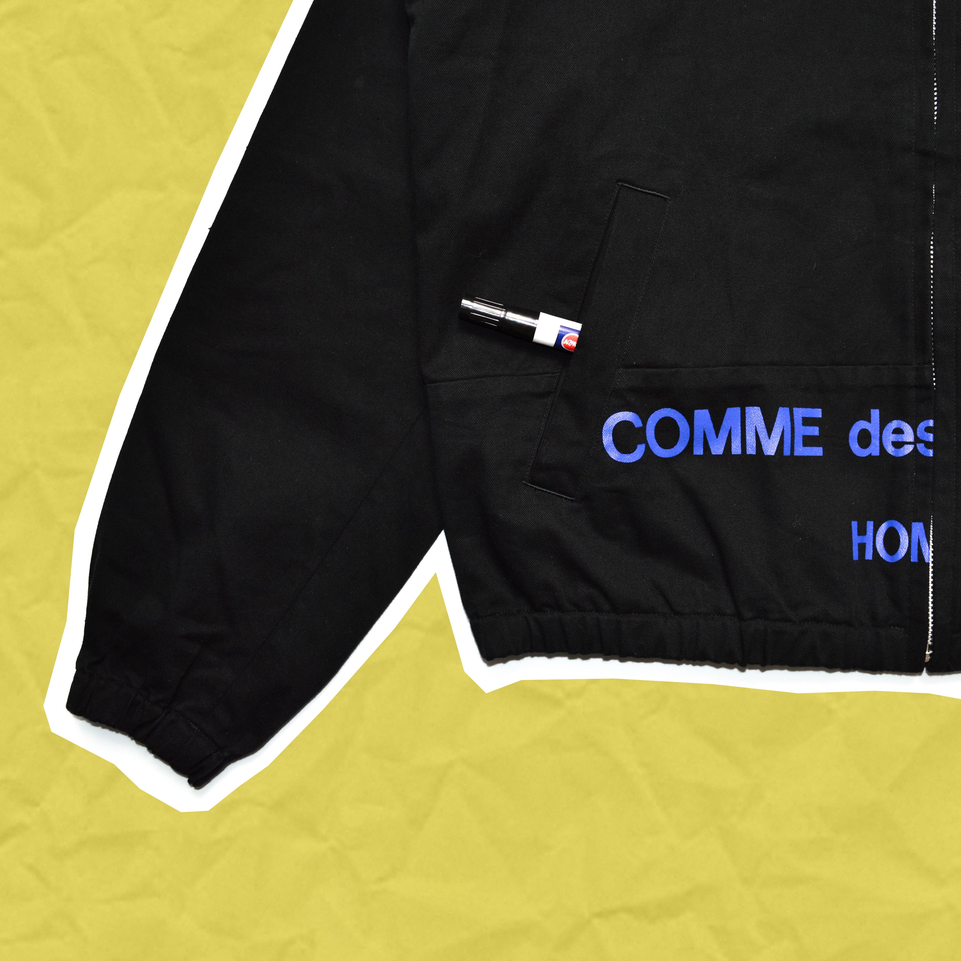 Cdg split hotsell logo jacket