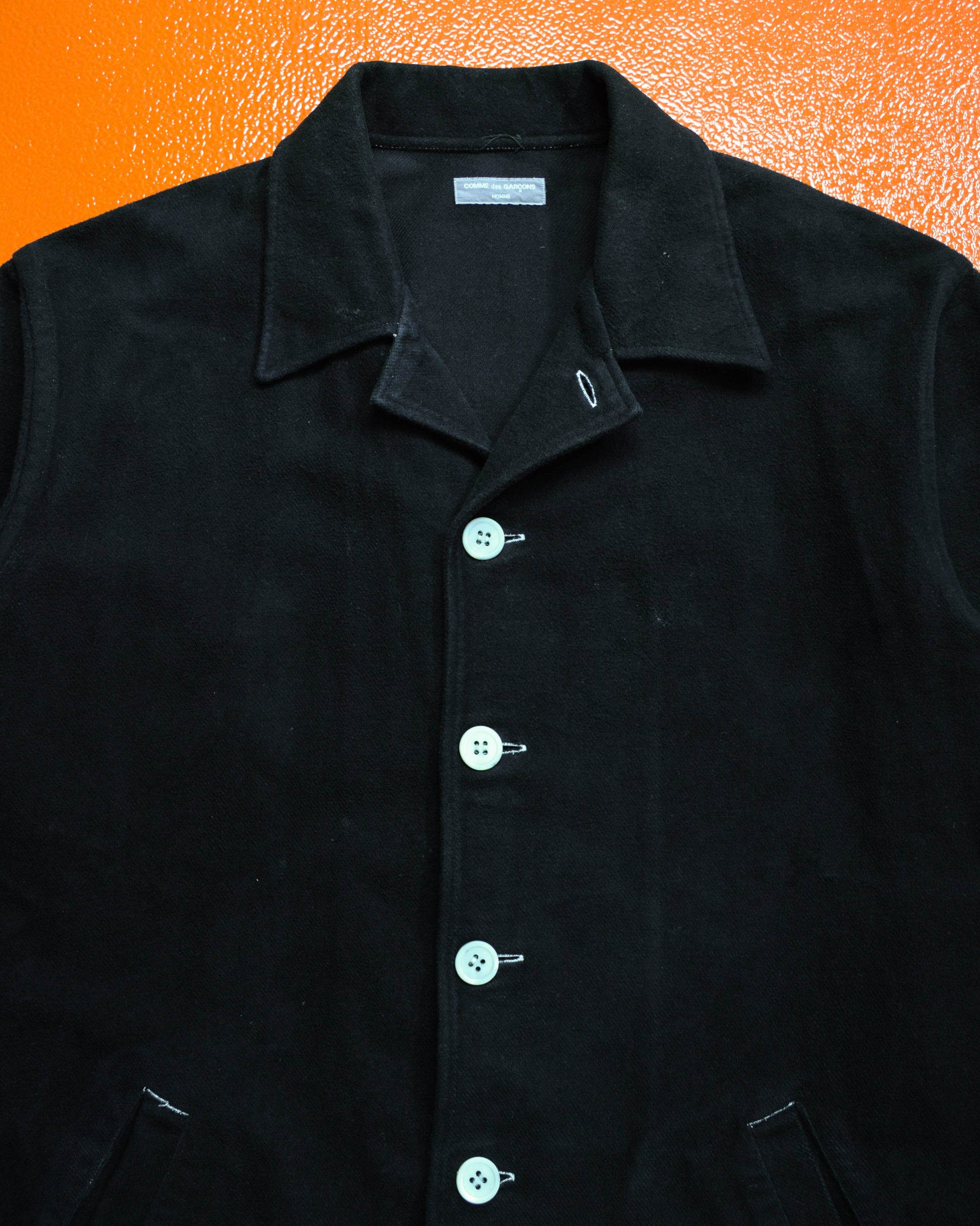 Comme Des Garçons Homme 2002 Garment Dyed Black Boxy Over Shirt (~M~)