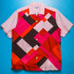 Comme Des Garçons Homme 2003 Tile Grid Panelled Pink / Red / Magenta Shirt (M)