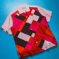 Comme Des Garçons Homme 2003 Tile Grid Panelled Pink / Red / Magenta Shirt (M)