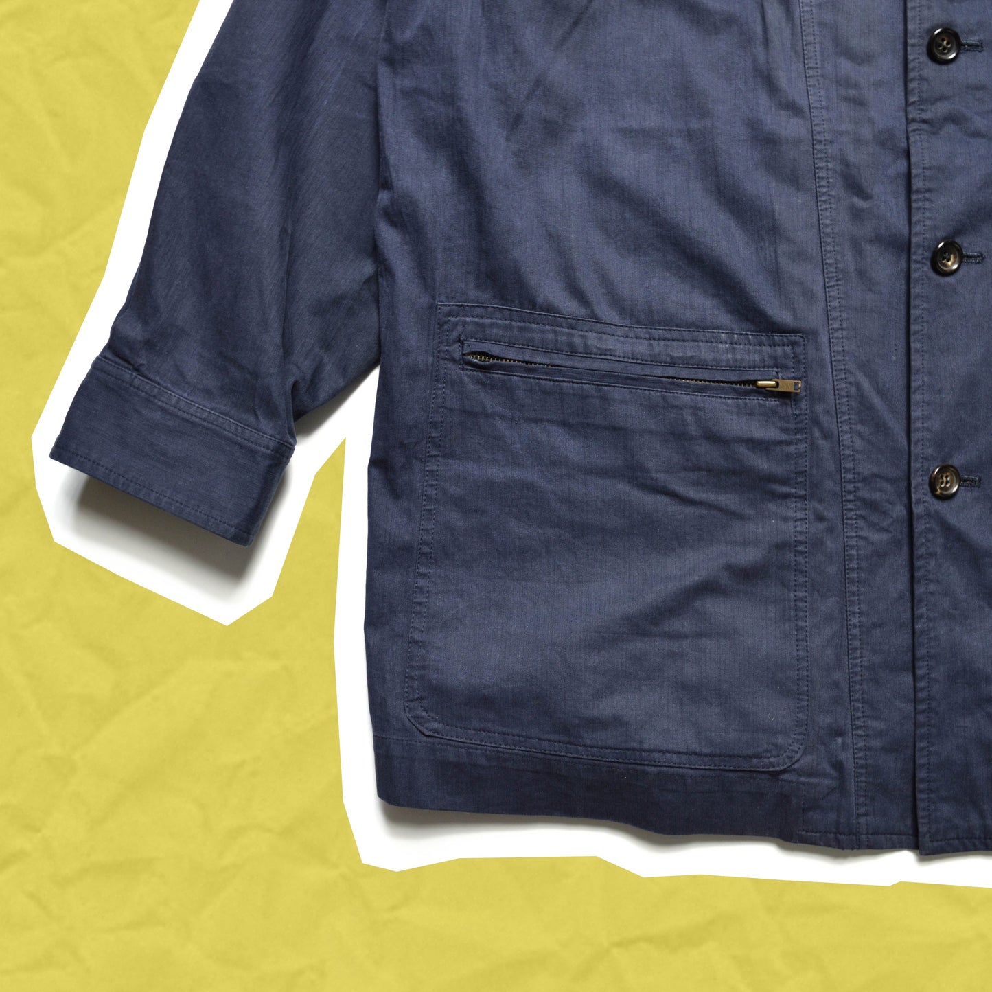 Comme Des Garçons Homme 90's Brushed Cotton Work Jacket With a Corduroy Collar (~L~)