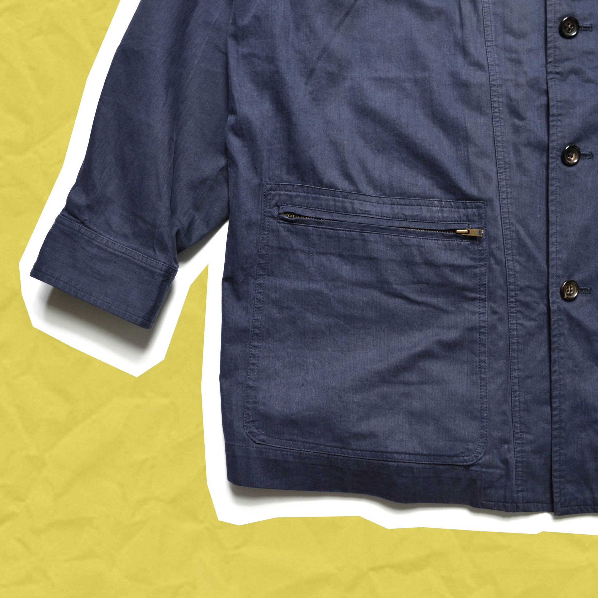 Comme Des Garçons Homme 90's Brushed Cotton Work Jacket With a Corduroy Collar (~L~)