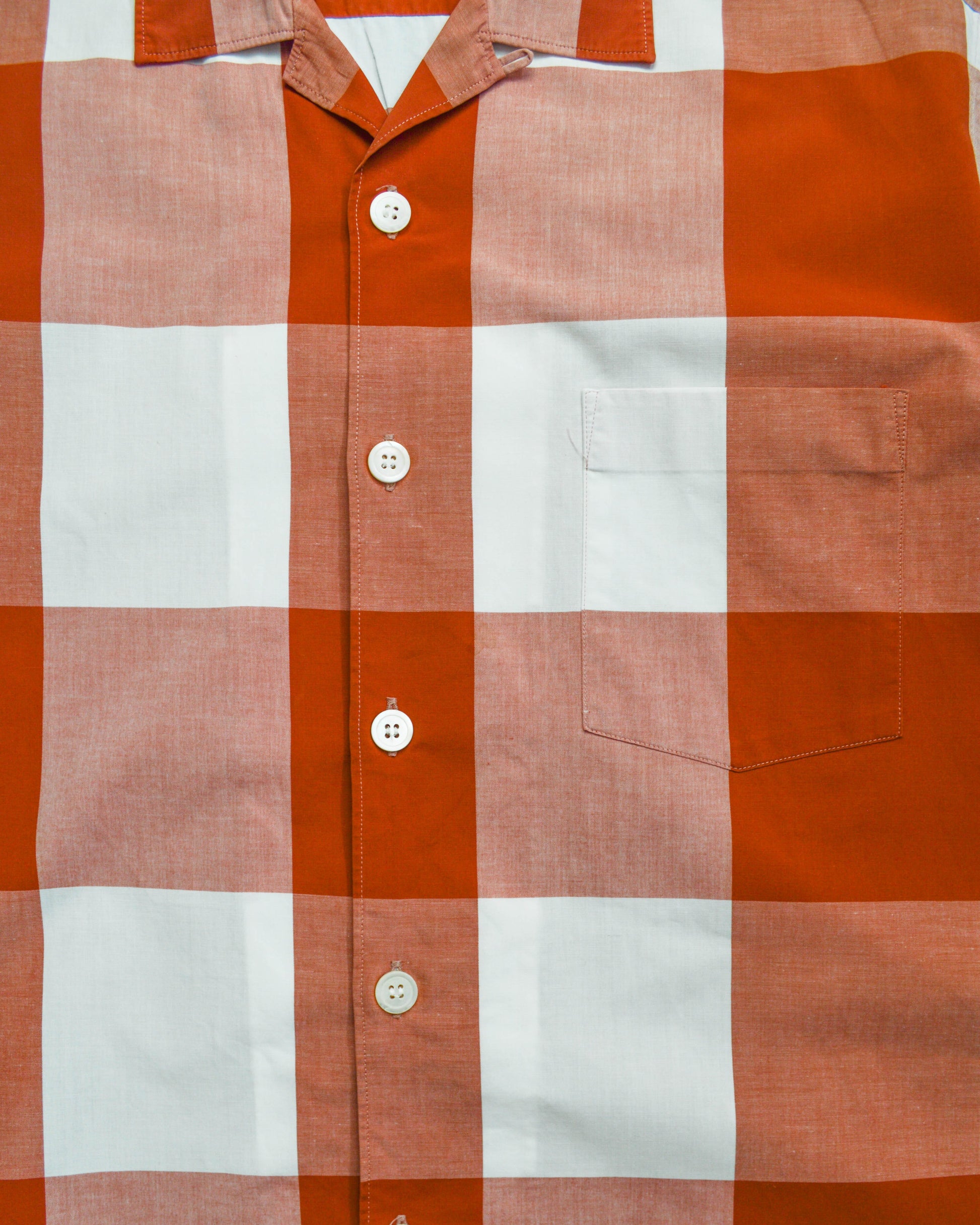 Comme Des Garçons Homme 90s Burnt Orange Block Check Shirt (L~XL)