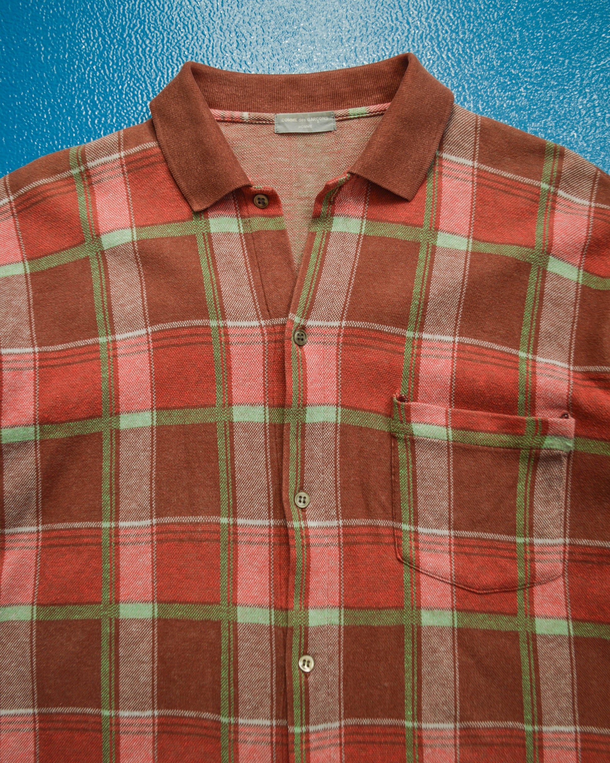 Comme Des Garçons Homme 90s Plaid Button-up Polo (~M~)