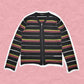 Comme Des Garçons Homme Plus 2004 Striped Transparent Panelled Slate Grey Cardigan (~M~)