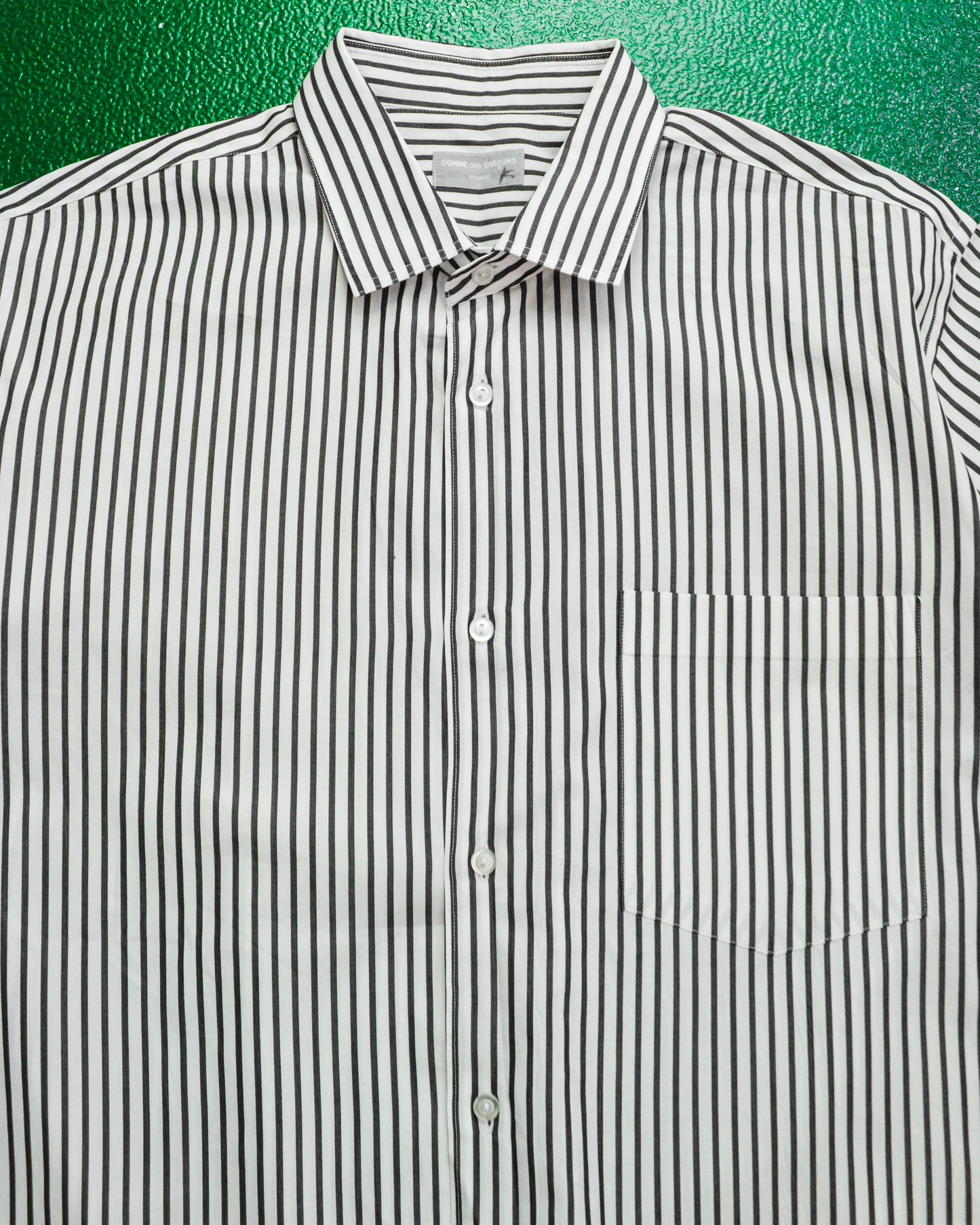 Comme Des Garçons Homme Vertical Striped Straight Hem Boxy Shirt (~M~)