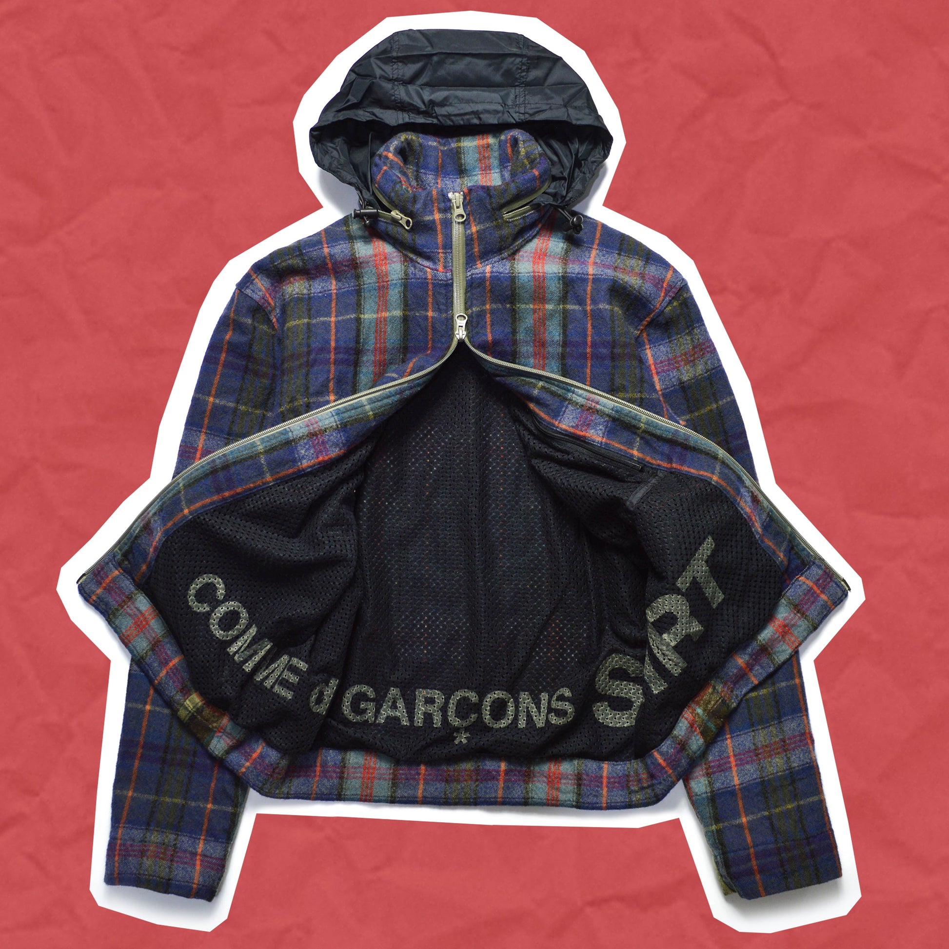 Comme Des Garçons Shirt 2008 Plaid Panelled Jacket (S)