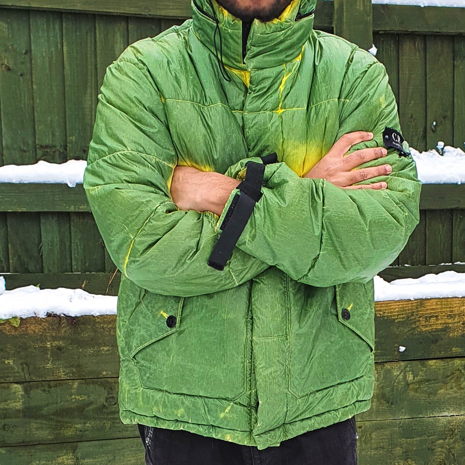 C.P. Company A/W 1998 Ice / Thermosensitive Yellow / Green Puffer Jacket (~M~)