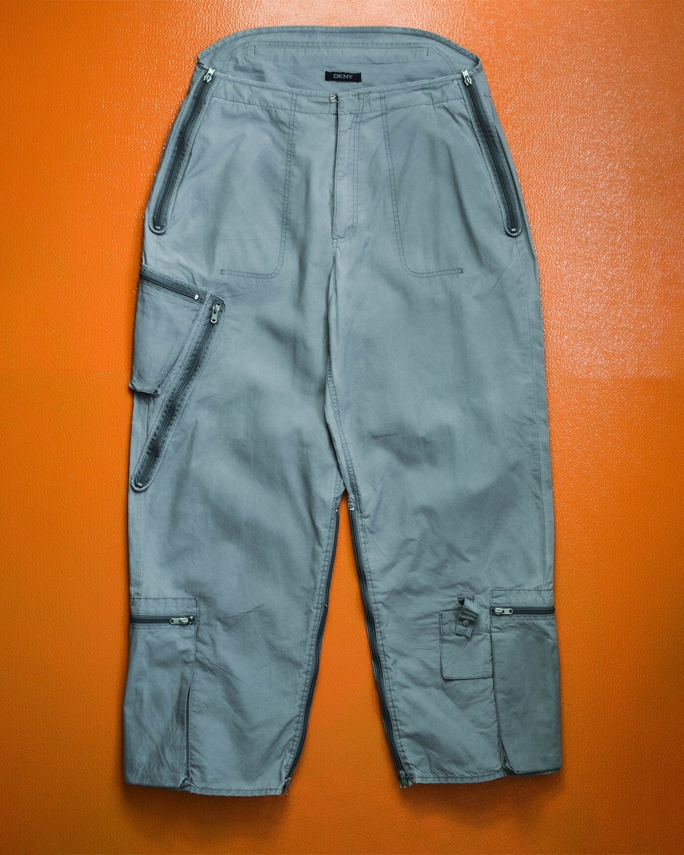 DKNY Multi-pocket Asymmetrical Grey Tactical Cargo Pants (34)