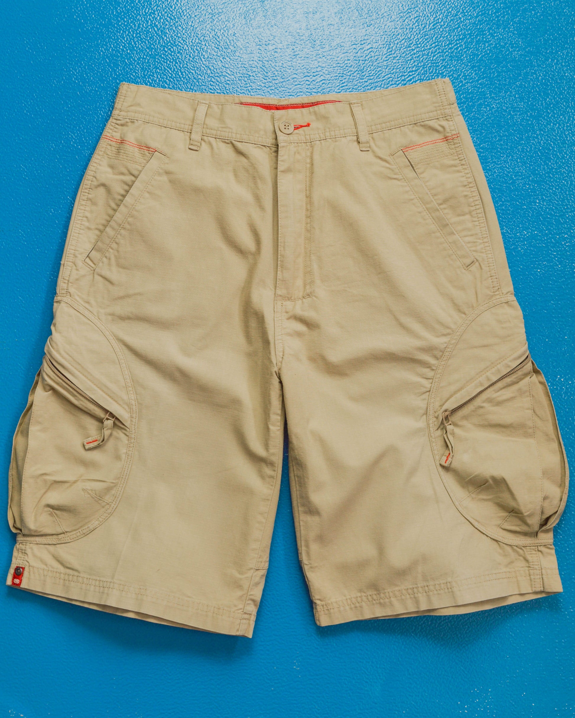 ecko Round / Egg Style Pocket Beige Cargo Shorts (30)