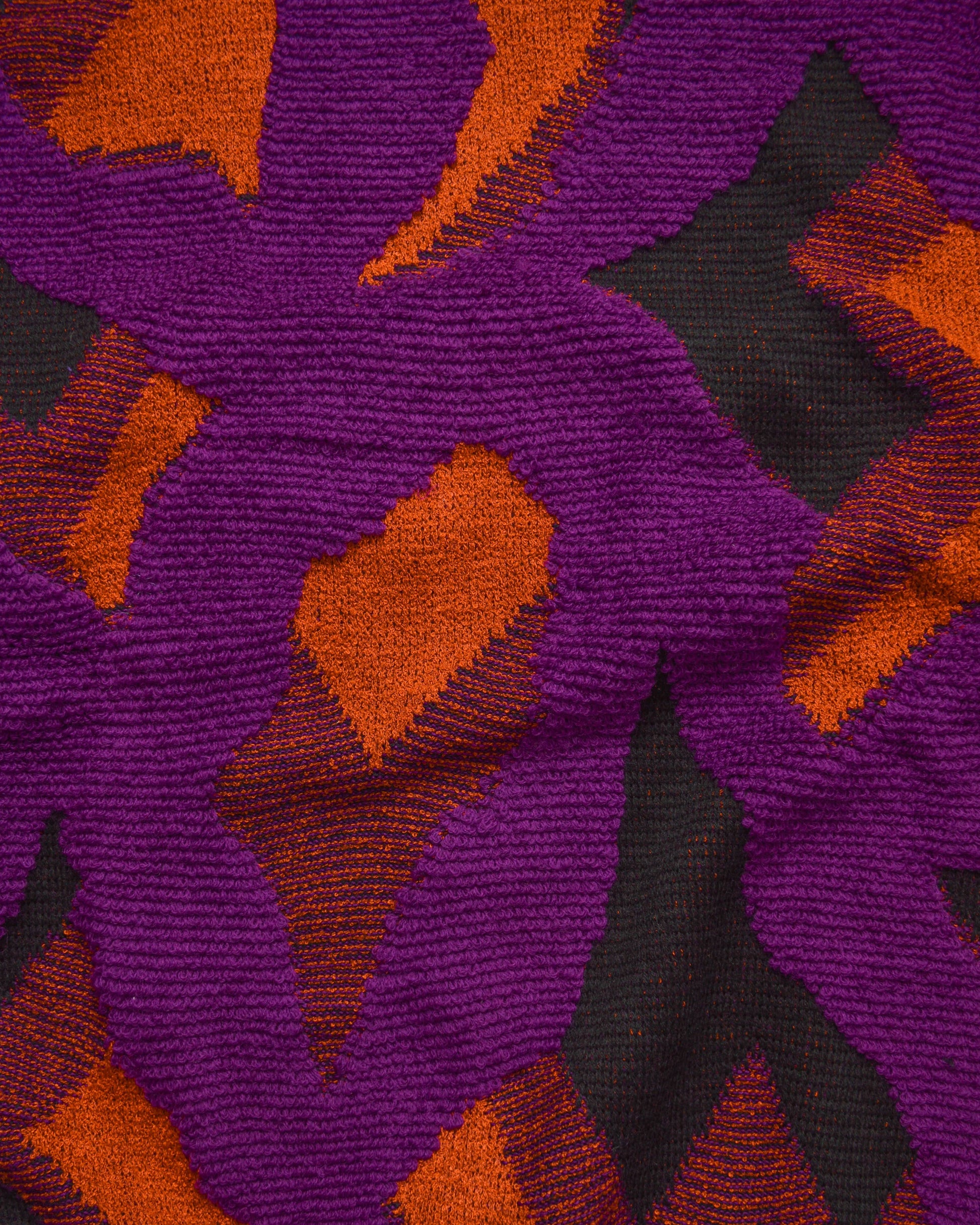 Ficce /Yoshiyuki Konishi Purple / Orange / Black Abstract Multi Layered Woven Knit Jumper (~M~)