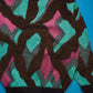 Ficce /Yoshiyuki Konishi Teal / Magenta / Brown / Black Abstract Multi Layered Woven Knit Jumper (~M~)