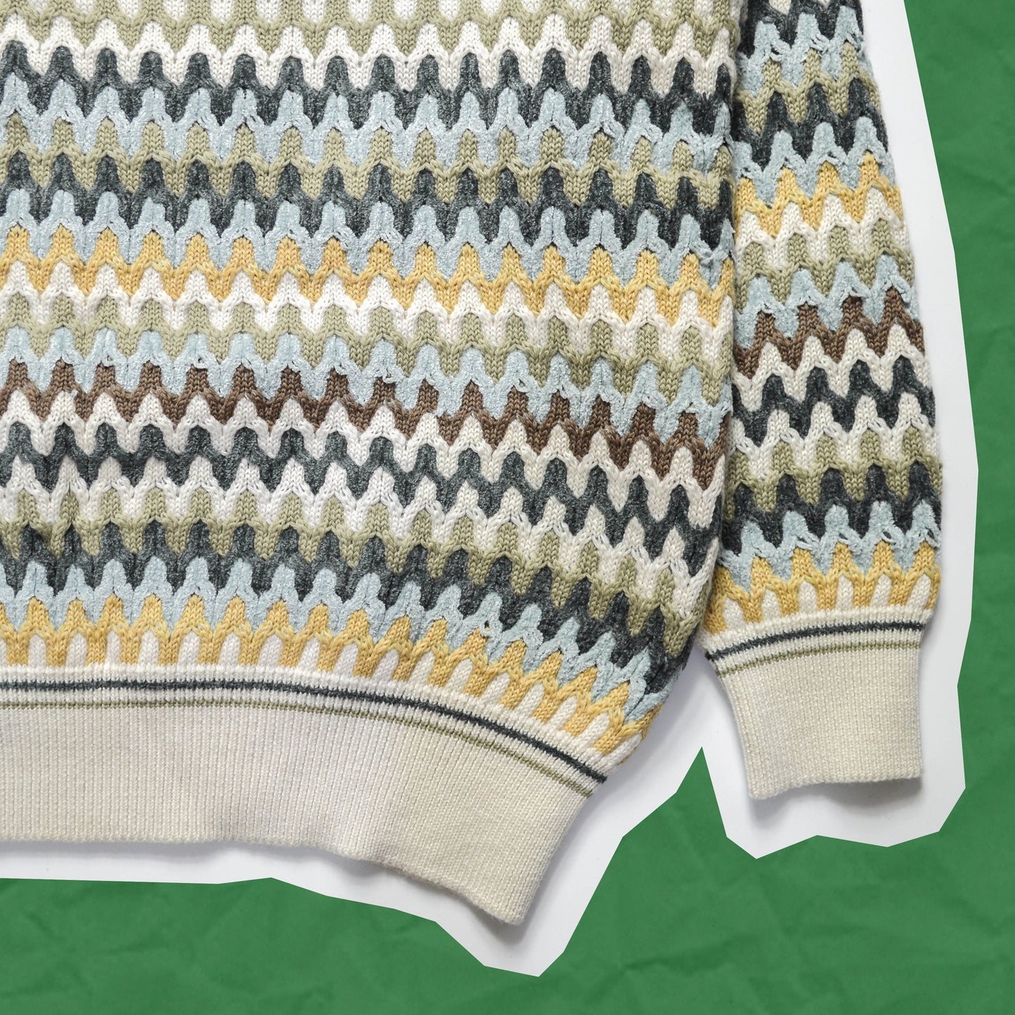 Ficce /Yoshiyuki Konishi Uomo Wavy Pattern Pastelle Knit Jumper (M~L)