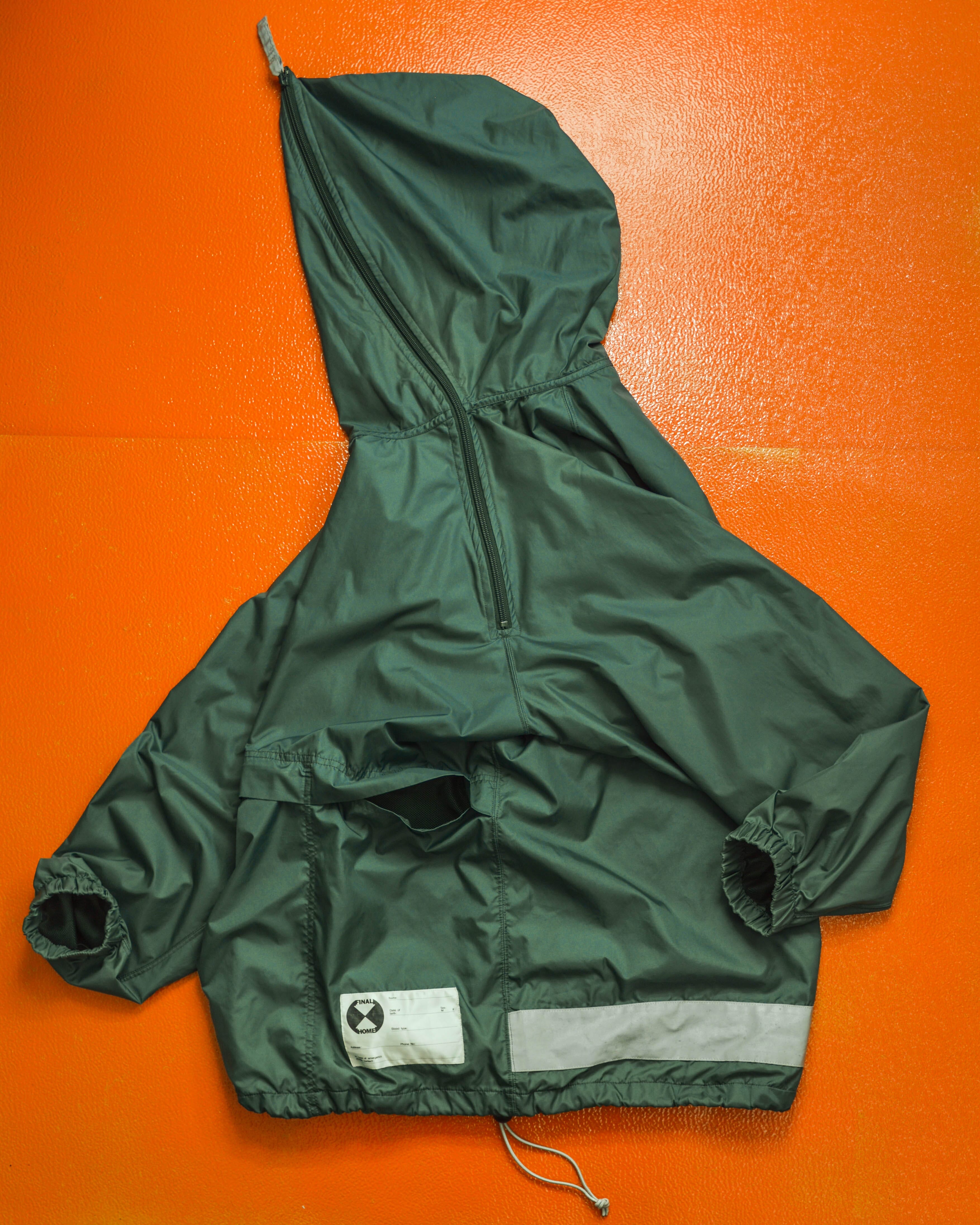 Final Home 1999 Packable Asymmetrical Full Face Zip Survival Emerald Green  Anorak Jacket (~L~) – shop.allenreji