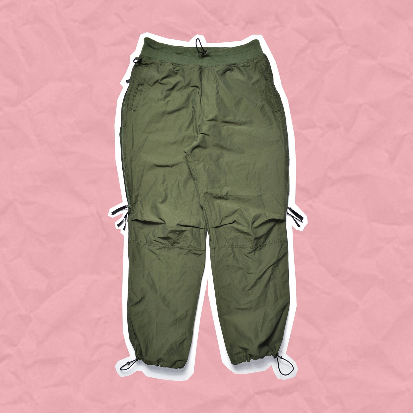 GOODENOUGH 90s Olive Ventilated Technical Track Pants (M)