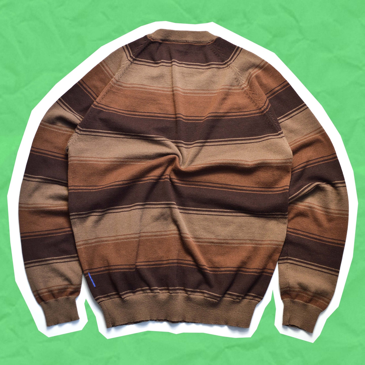 GOODENOUGH Brown Tonal Striped Lightweight Knit Jumper (~M~)