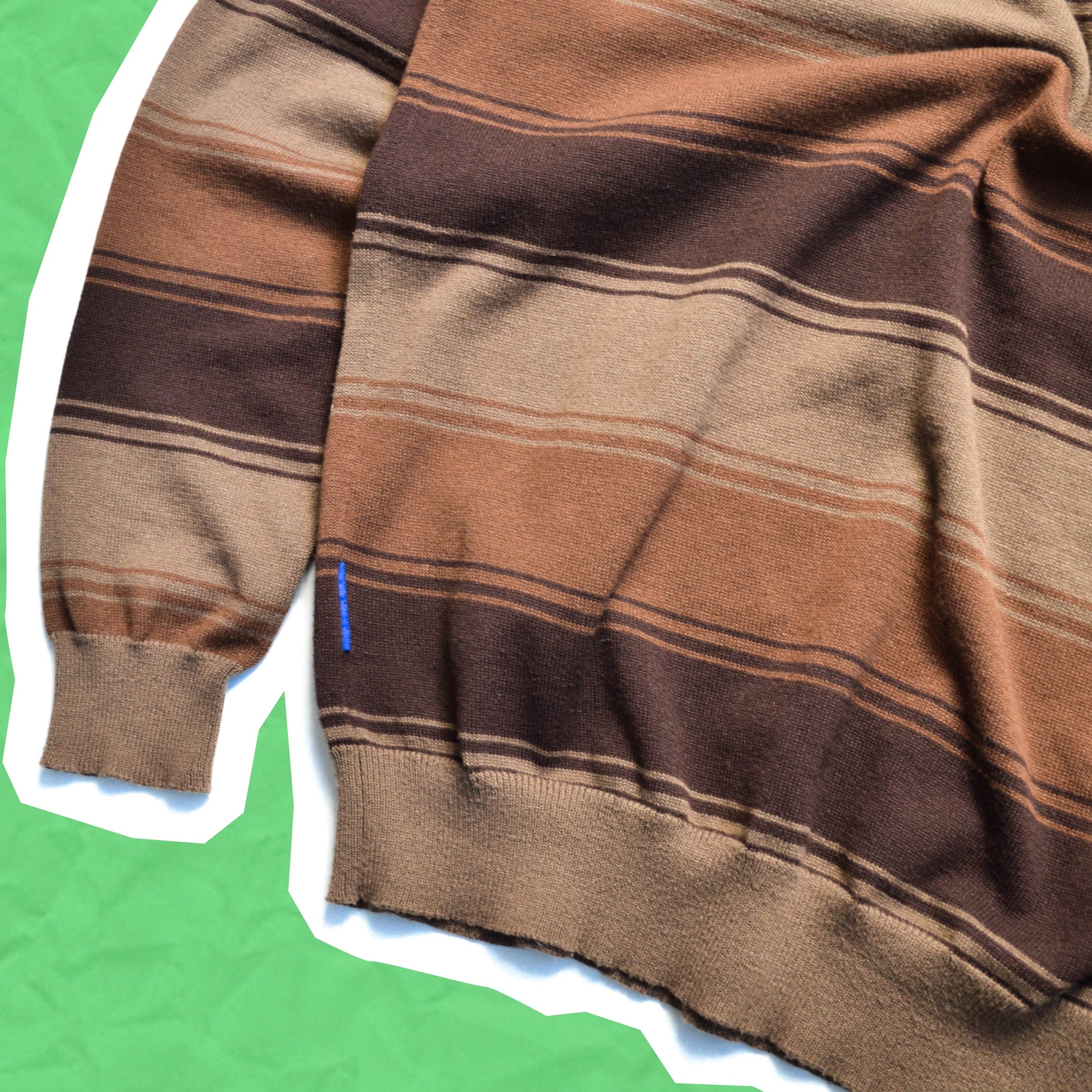 GOODENOUGH Brown Tonal Striped Lightweight Knit Jumper (~M~)