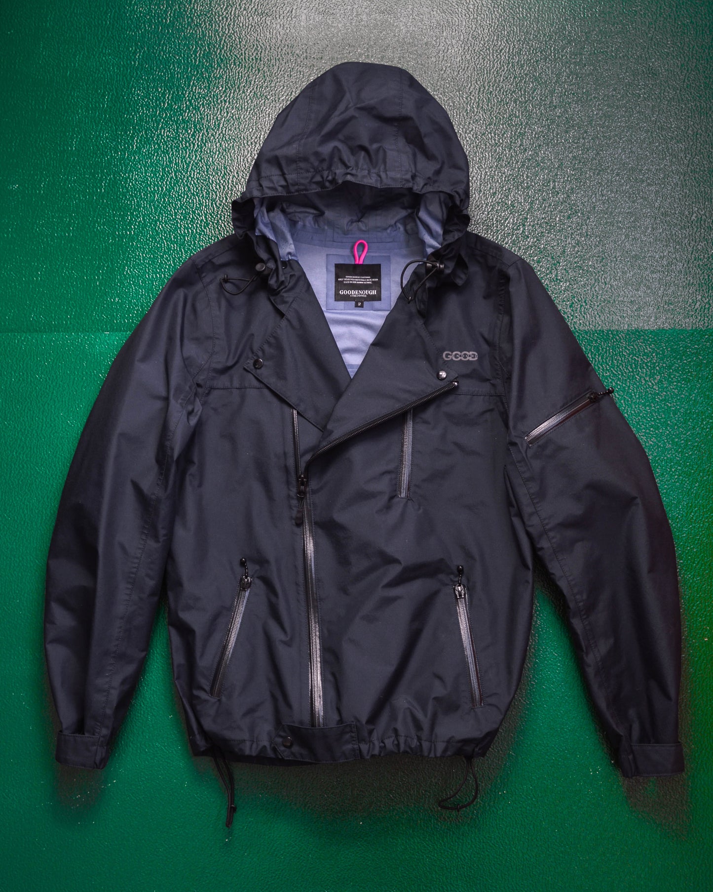 GOODENOUGH FW10 Deep Navy Rider Style Taped Seam Jacket (~S~)