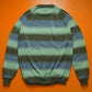 GOODENOUGH Pistachio / Grey / Brown Striped Lightweight Knit Jumper (~M~)