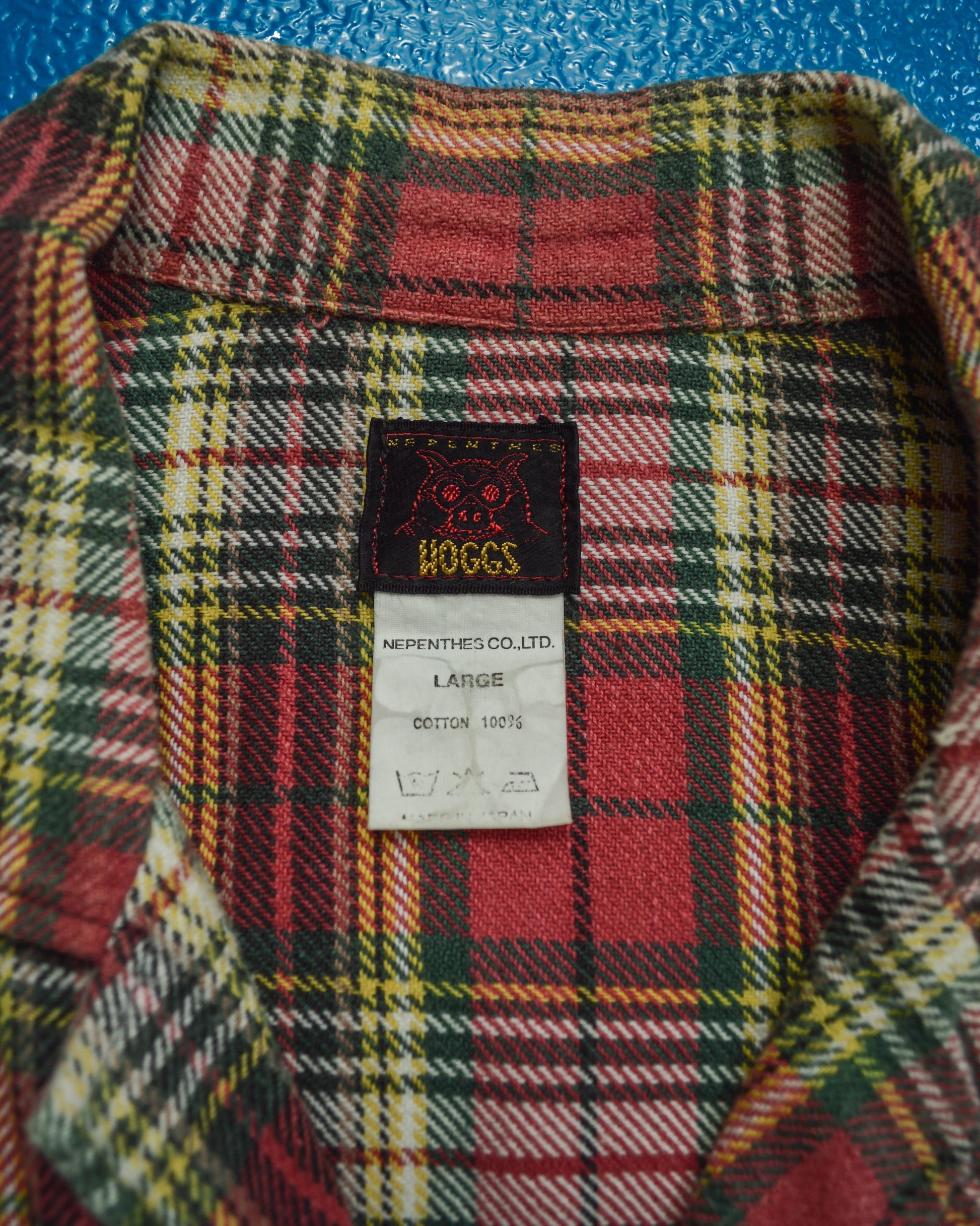 Hoggs 90s Woven Plaid Short Cotton Shirt (M~L)