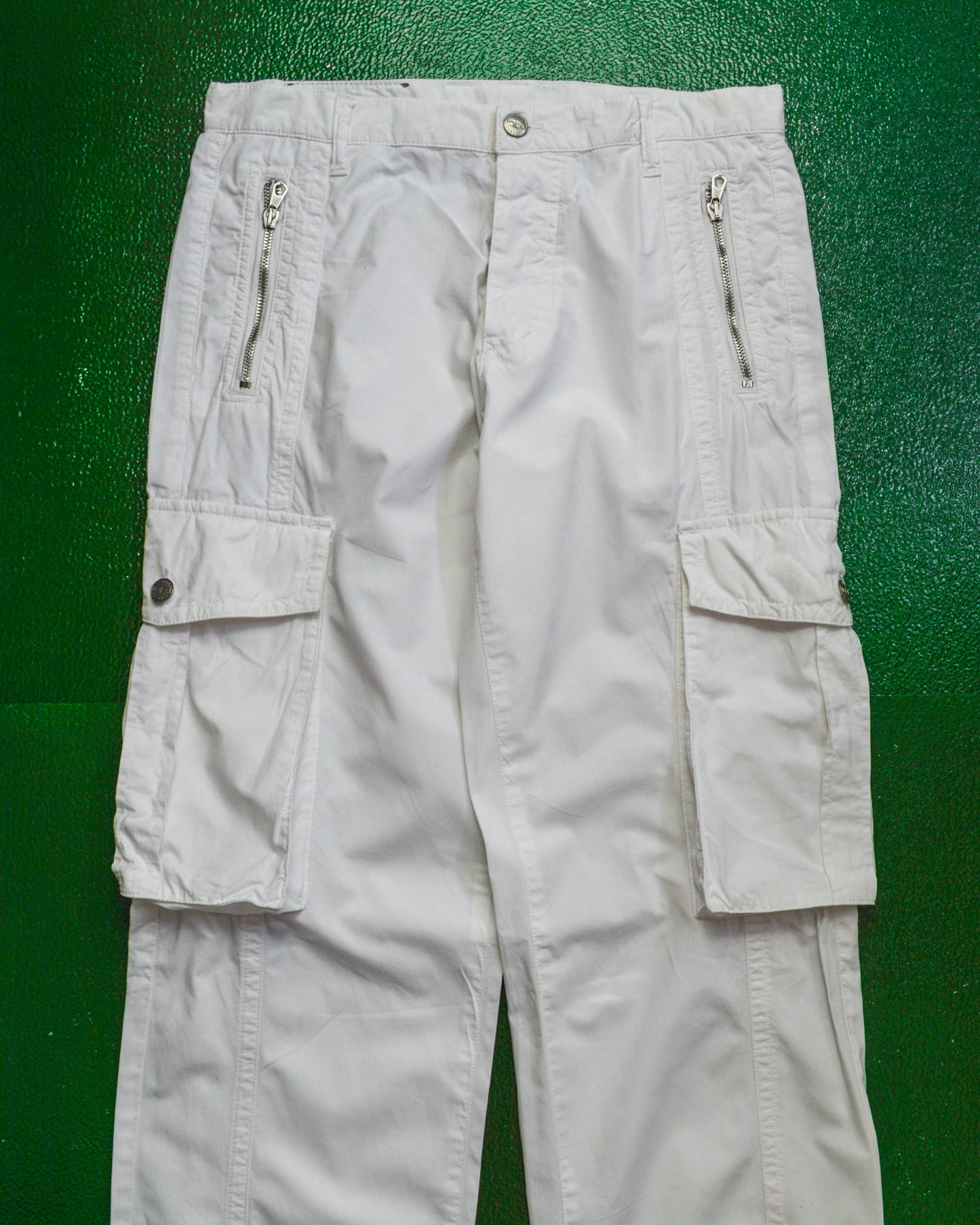 Iceberg White Panelled Cargo Pants (28~30)