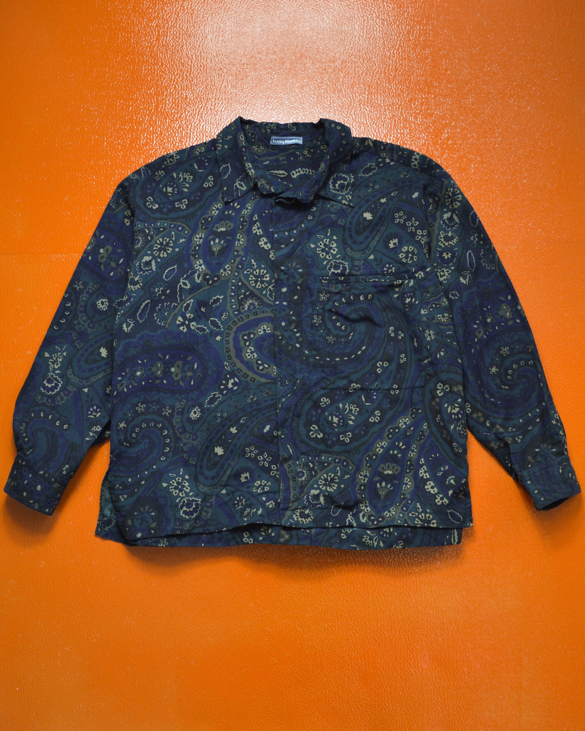 Issey Miyake 80s Navy Paisley Shirt (S~M)